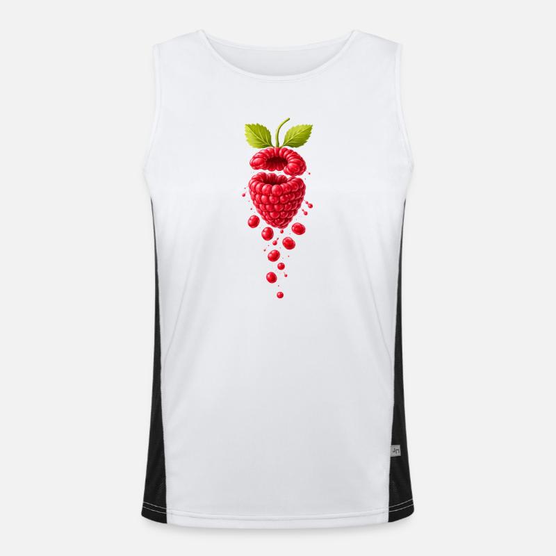 Saftige Himbeere surealistisch  Funktionelles Kontrast-Tank Top für Männer 