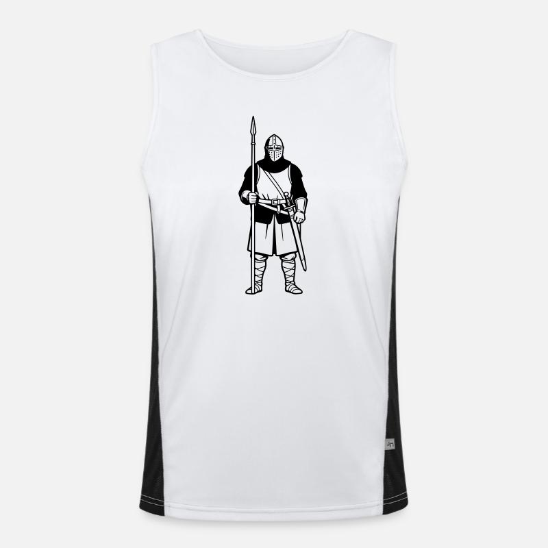 Knight with lance Men's Functional Contrast Tank Top 