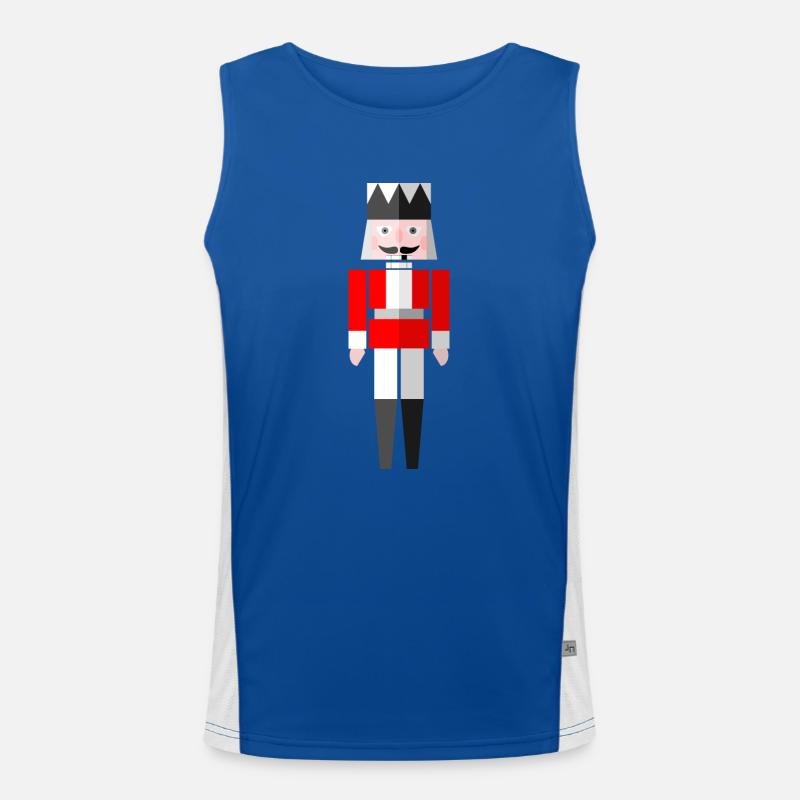 Christmas Graphic Nutcracker Red by Cultform Men's Functional Contrast Tank Top 