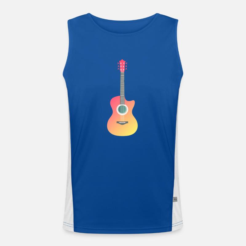 Guitar cool vector design temporary art Men's Functional Contrast Tank Top 