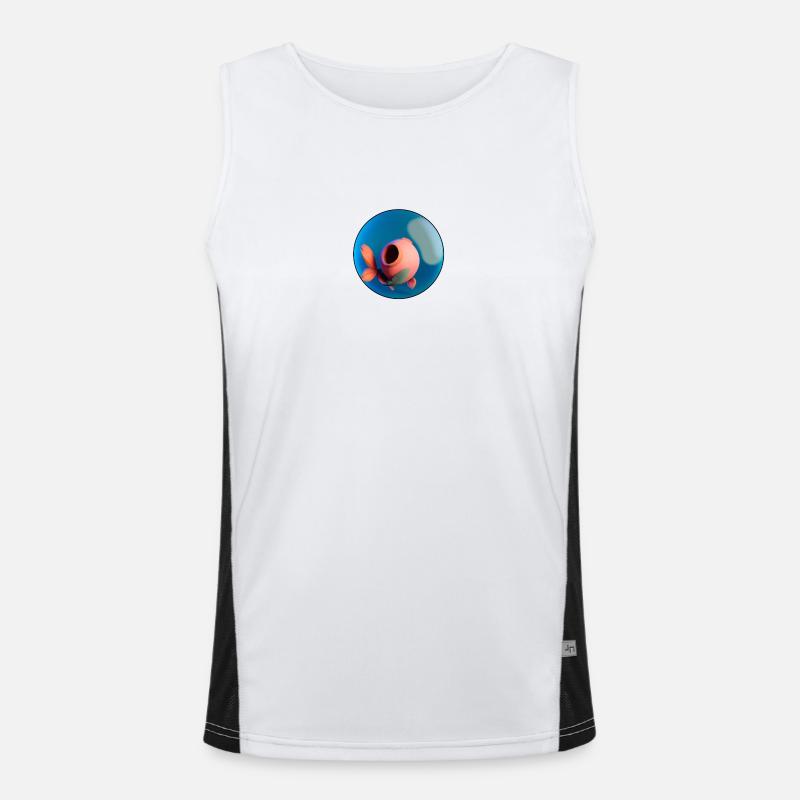 Seltsame Form in einem Aquarium Funktionelles Kontrast-Tank Top für Männer 