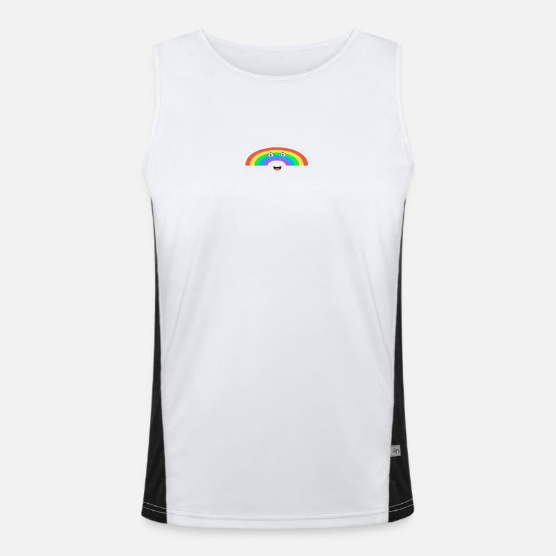 Lebhafte Regenbogenanimation  Funktionelles Kontrast-Tank Top für Männer 