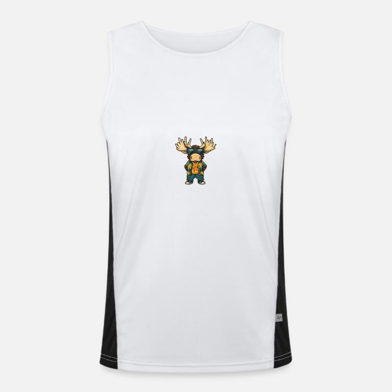 Moose Comic Cool Summer - Men's Functional Contrast Tank Top  - white/black