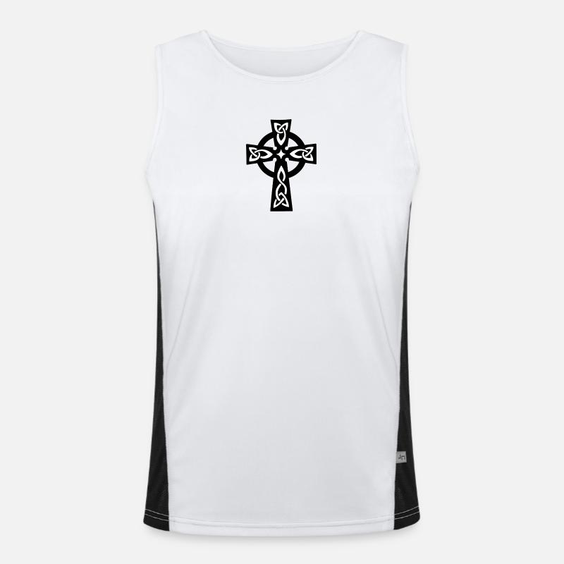 Keltisches oder Keltisches Kreuz Funktionelles Kontrast-Tank Top für Männer 