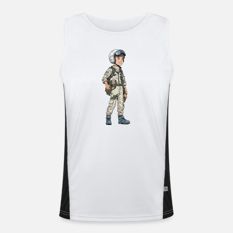 Vintage Comic Kampfpilot Funktionelles Kontrast-Tank Top für Männer 