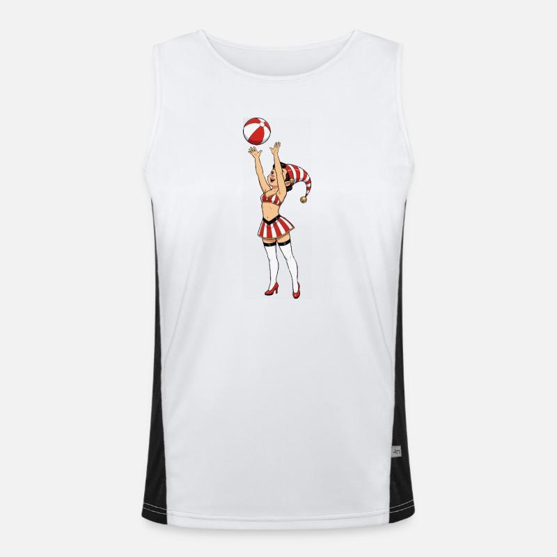Leprechaun-Mädchen mit Ball Funktionelles Kontrast-Tank Top für Männer 