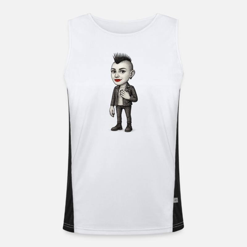 Mohawk Punker - Men's Functional Contrast Tank Top  - white/black