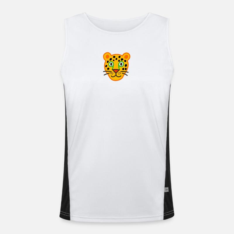 Illustration de visage de léopard mignon Débardeur respirant contrasté Homme 