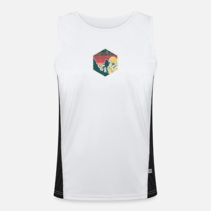 Sunset Summit Climber Hex Badge - Men's Functional Contrast Tank Top  - white/black