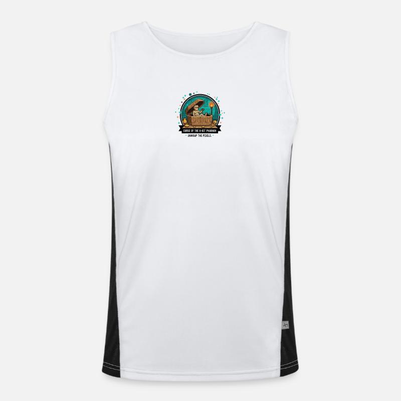 8-Bit Pharao Grabmal Funktionelles Kontrast-Tank Top für Männer 