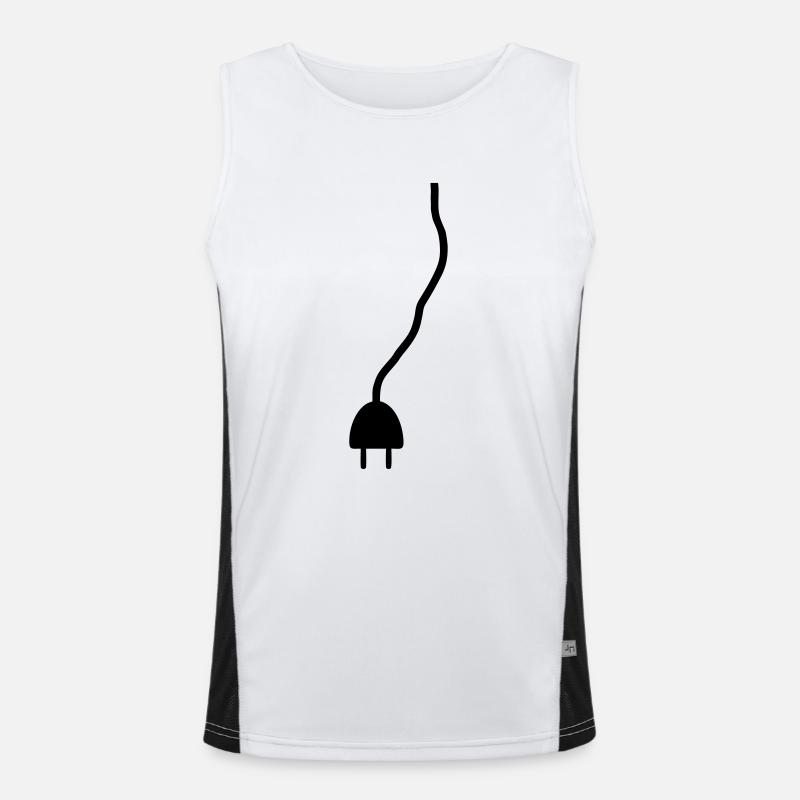 Power - plug - Men's Functional Contrast Tank Top  - white/black