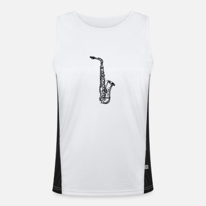 Saxophon Funktionelles Kontrast-Tank Top für Männer 