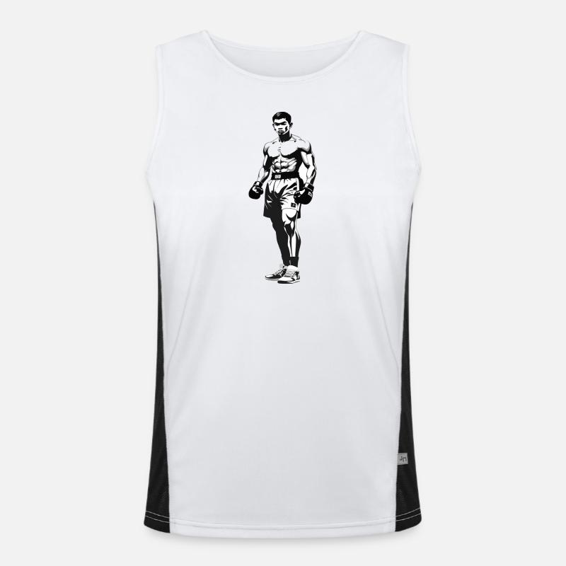 Thai Boxer - Martial Arts Sticker Funktionelles Kontrast-Tank Top für Männer 