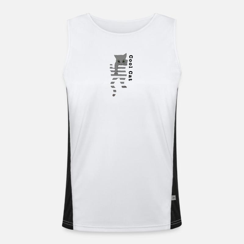 Coole Katze Funktionelles Kontrast-Tank Top für Männer 
