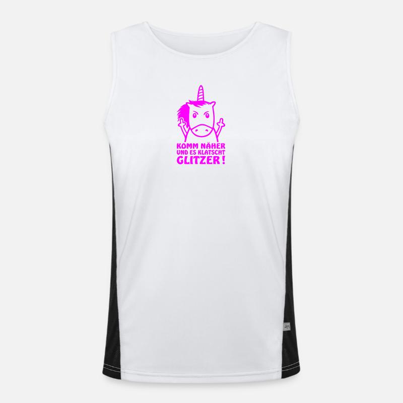 Einhorn lustiger Spruch - Klatscht Glitzer Funktionelles Kontrast-Tank Top für Männer 