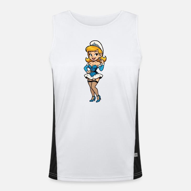 Blaue Gnomenfrau Funktionelles Kontrast-Tank Top für Männer 