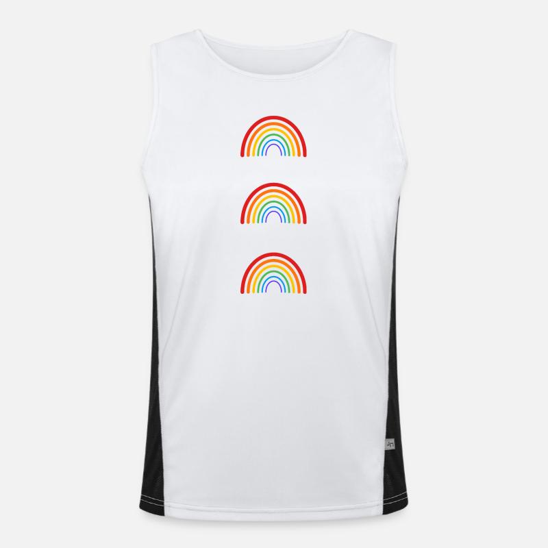 LGBT Rainbow Funktionelles Kontrast-Tank Top für Männer 