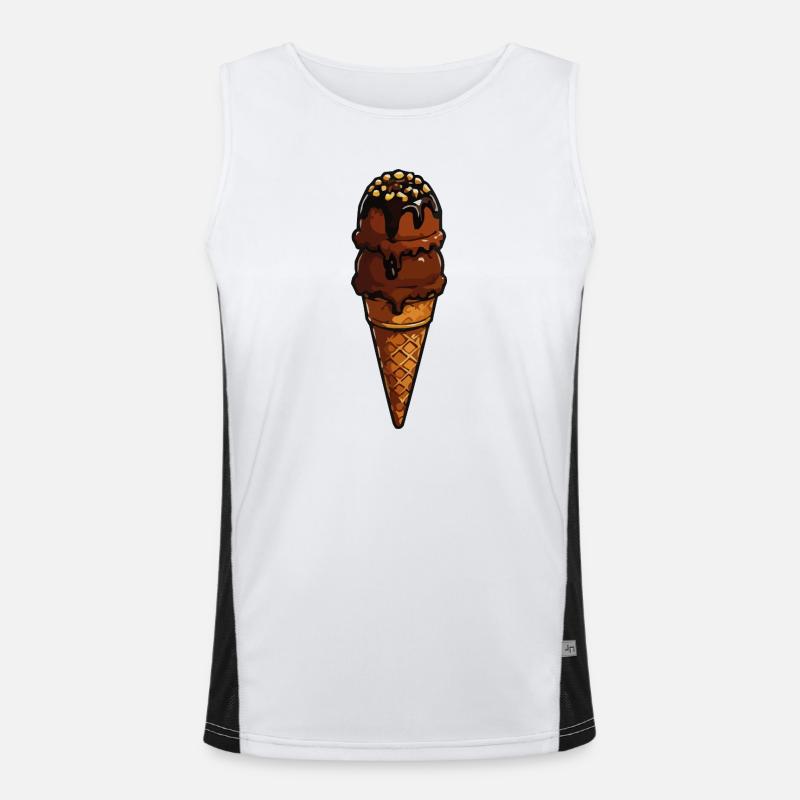 Schoko Eistütenzauber - Men's Functional Contrast Tank Top - white/black