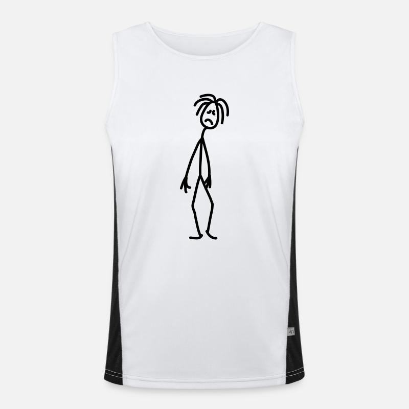 Sad unfortunate stick figure depressed Men's Functional Contrast Tank Top 