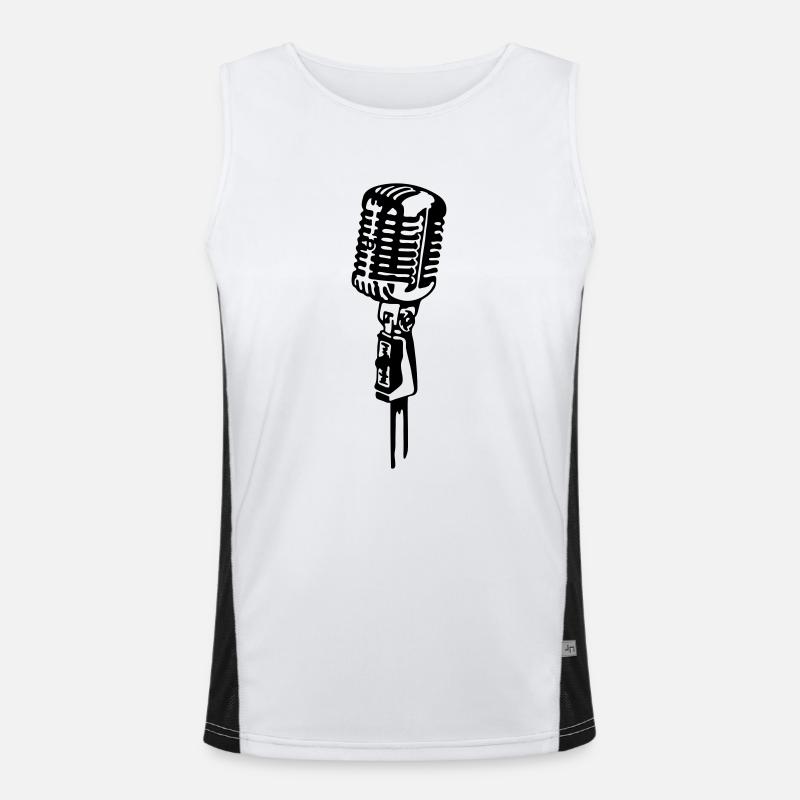 Retro Mikrofon Funktionelles Kontrast-Tank Top für Männer 