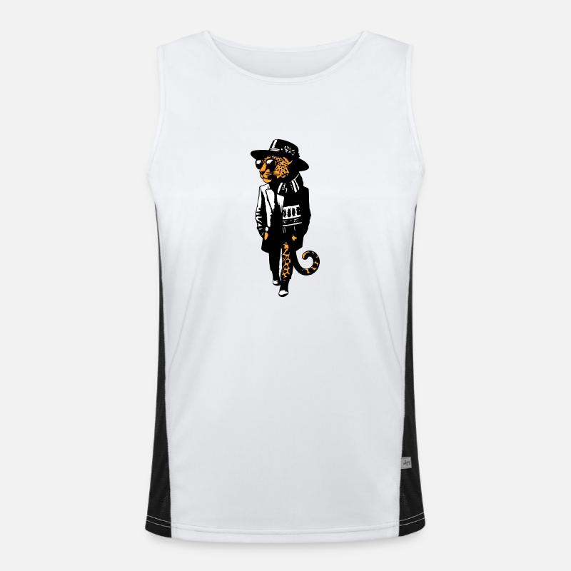 Leoparden-Dandy Funktionelles Kontrast-Tank Top für Männer 