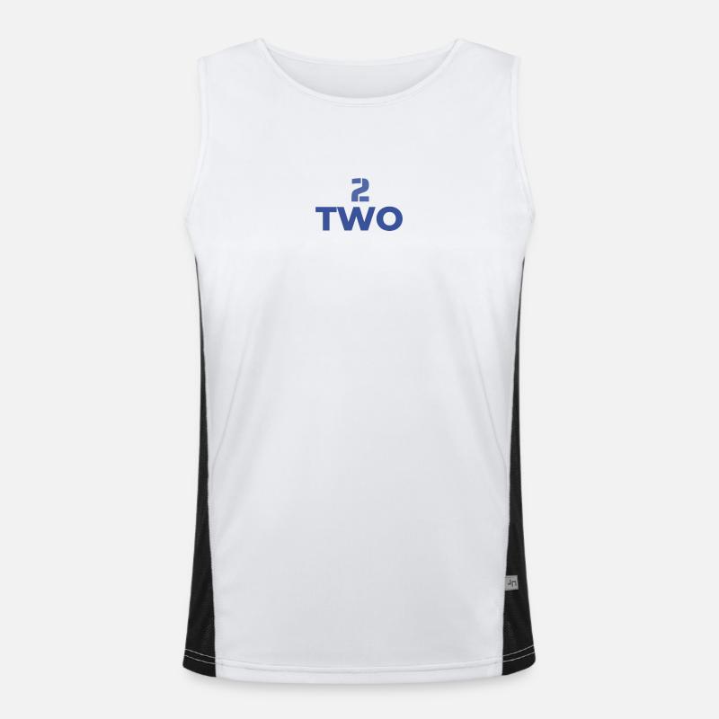 BUCHSTABE NUMMER 2 DESIGN UND TYPOGRAFIE SYMBOL Funktionelles Kontrast-Tank Top für Männer 