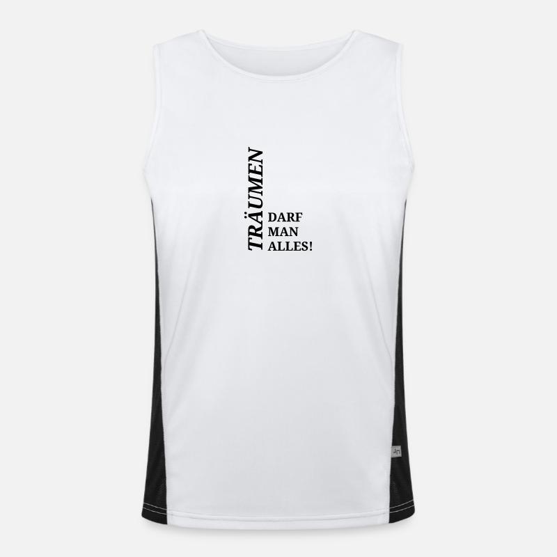 Spruch Träumen darf man alles Funktionelles Kontrast-Tank Top für Männer 