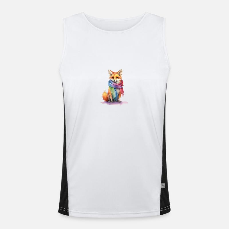 Renard avec écharpe LBTQ+ Débardeur respirant contrasté Homme 