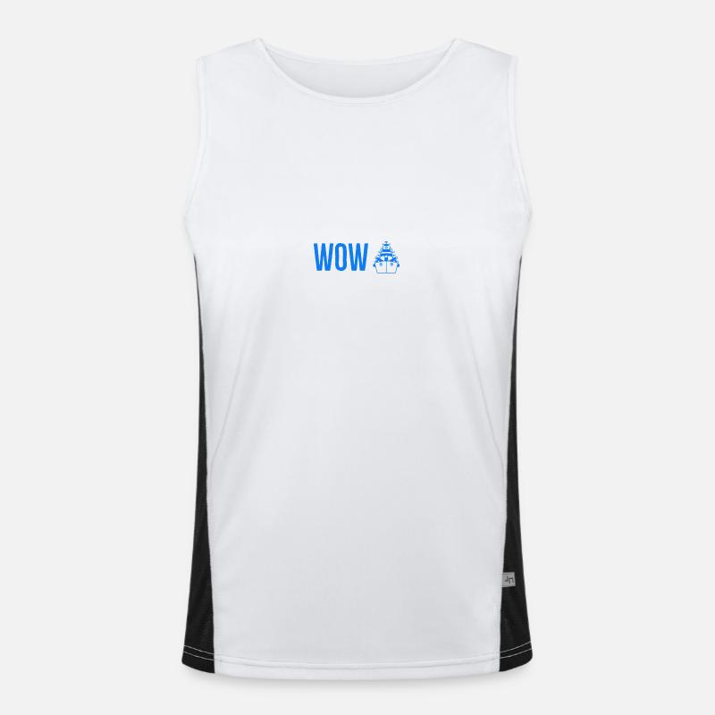 WoW Blue Men's Functional Contrast Tank Top 