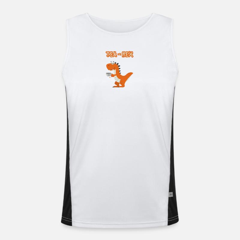 TeaRex Dino Teacup Funktionelles Kontrast-Tank Top für Männer 