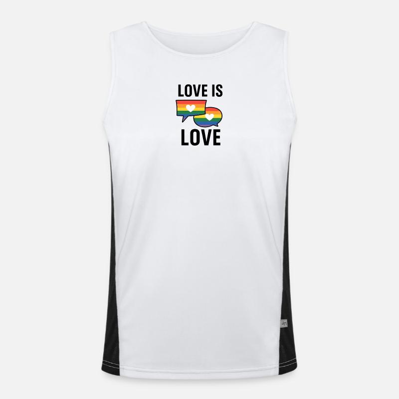 Regenbogen Liebe Sprechblasen Funktionelles Kontrast-Tank Top für Männer 