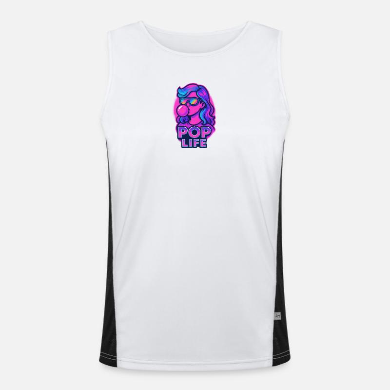 Retro Neon Mädchen Bubblegum Pop Design Funktionelles Kontrast-Tank Top für Männer 