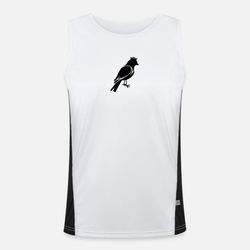 Vogel mit Krone Funktionelles Kontrast-Tank Top für Männer 