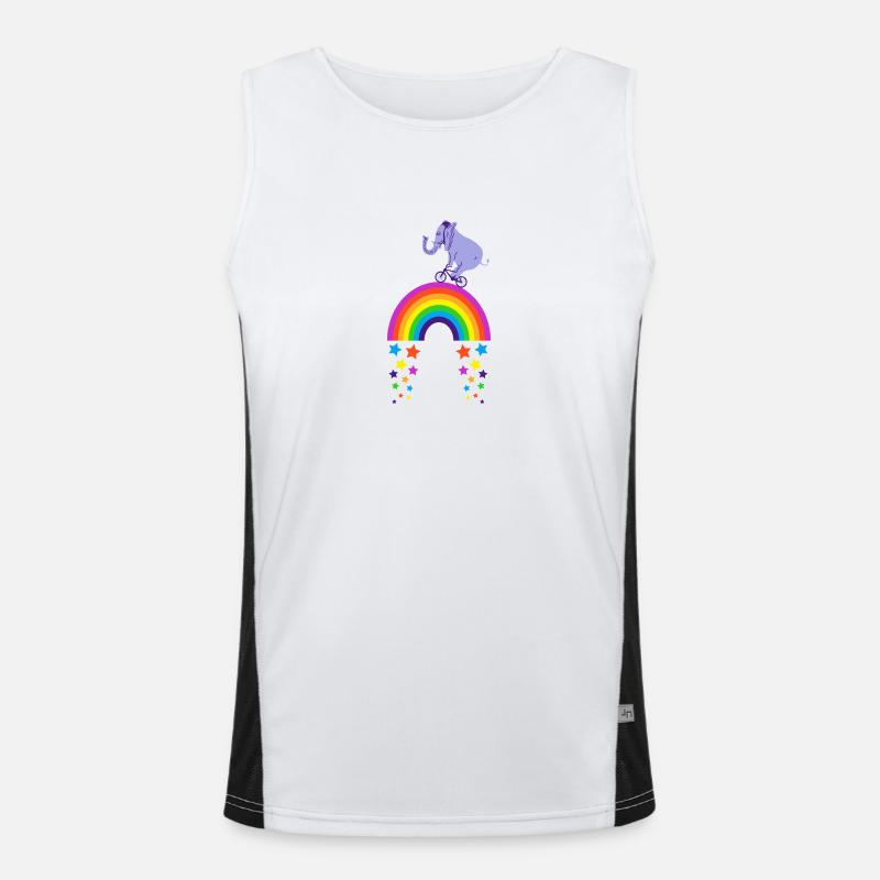 Kidcore Rainbow Elephant Bike Riding Gift Débardeur respirant contrasté Homme 