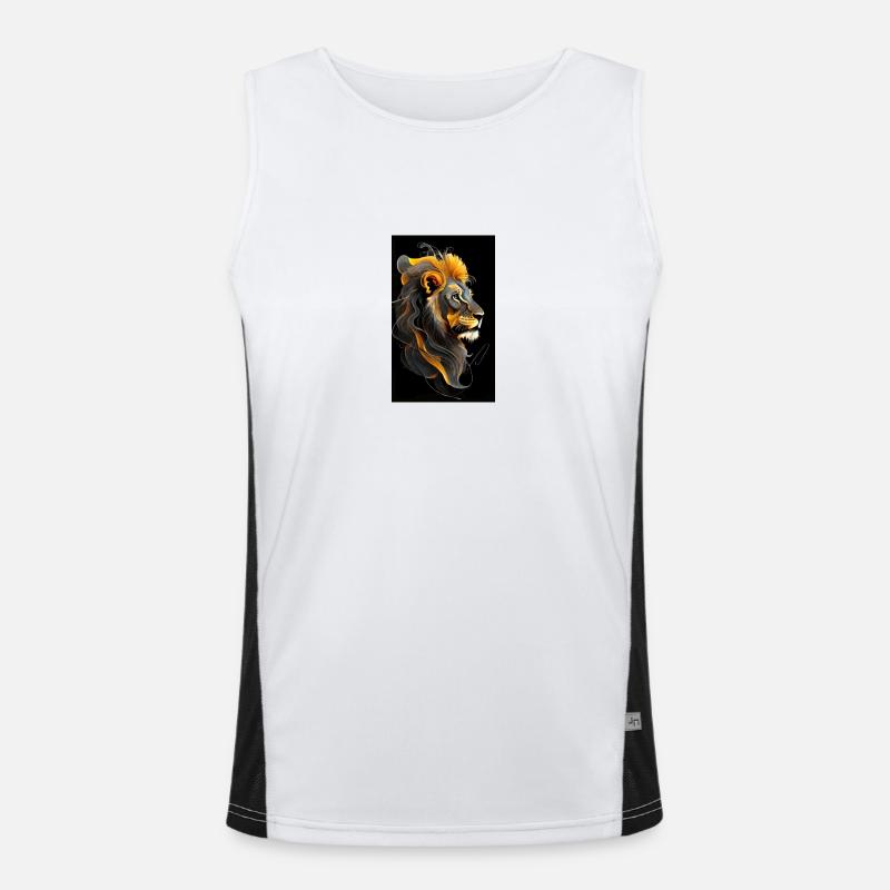 Japanischer Löwe Funktionelles Kontrast-Tank Top für Männer 
