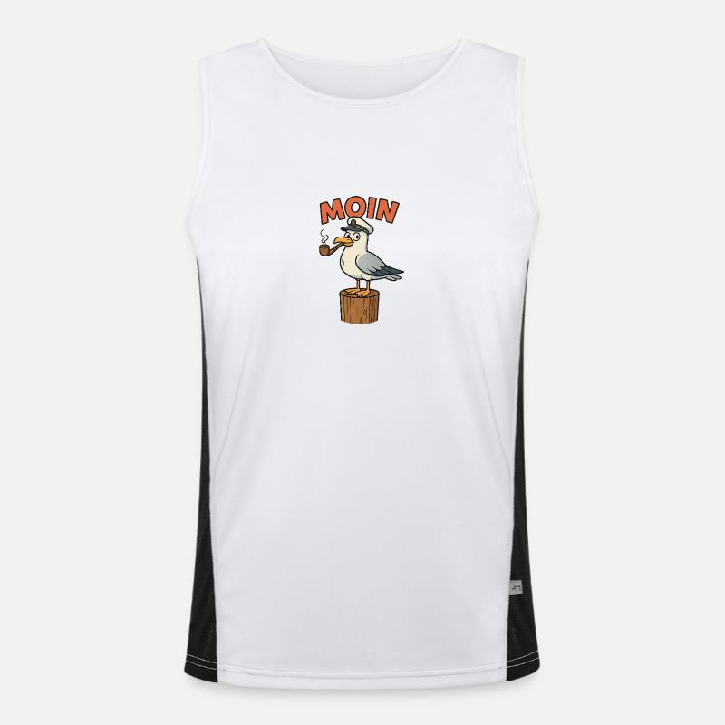 Moin Möwe Funktionelles Kontrast-Tank Top für Männer 