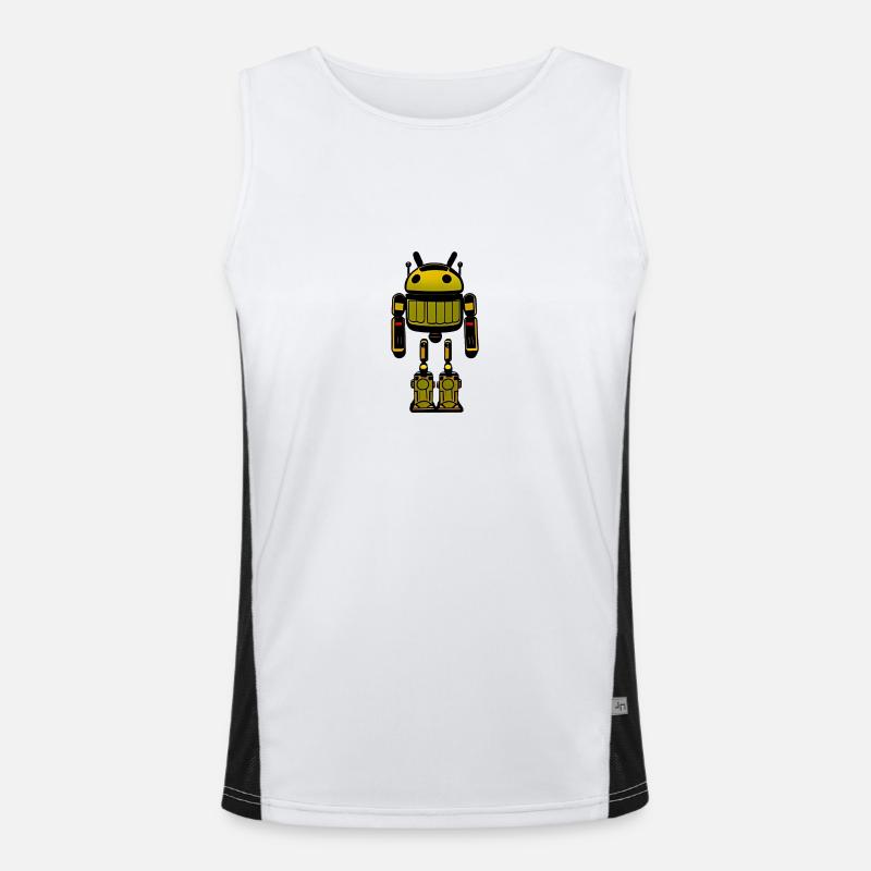 Android bin robot - Men's Functional Contrast Tank Top  - white/black