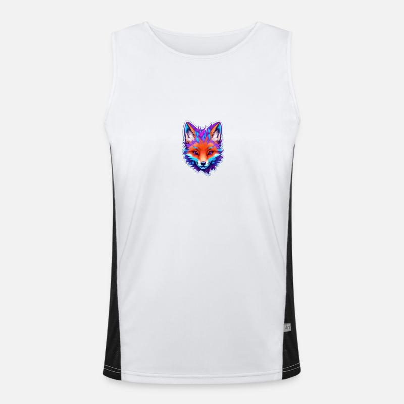 cute fox head 1 Funktionelles Kontrast-Tank Top für Männer 