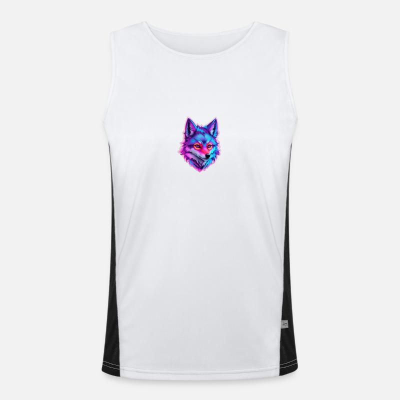 cute wolf head 5 Funktionelles Kontrast-Tank Top für Männer 