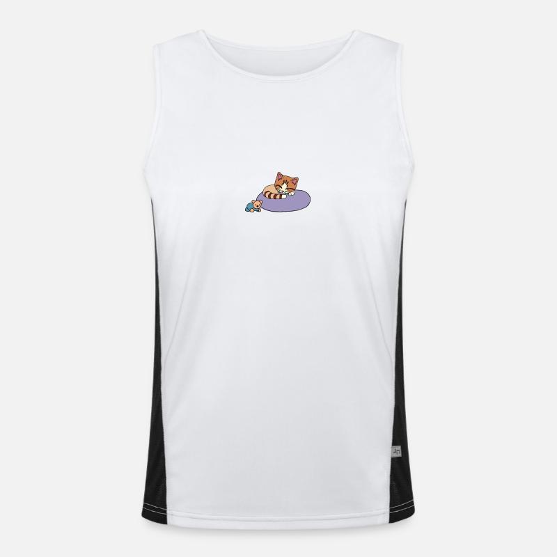 Katze Funktionelles Kontrast-Tank Top für Männer 