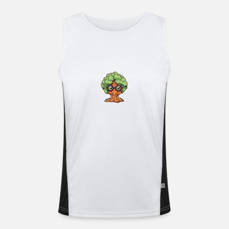 baum mit brille Funktionelles Kontrast-Tank Top für Männer 