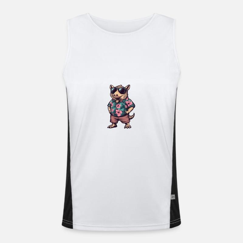 Armadillo Comic Holiday - Men's Functional Contrast Tank Top  - white/black