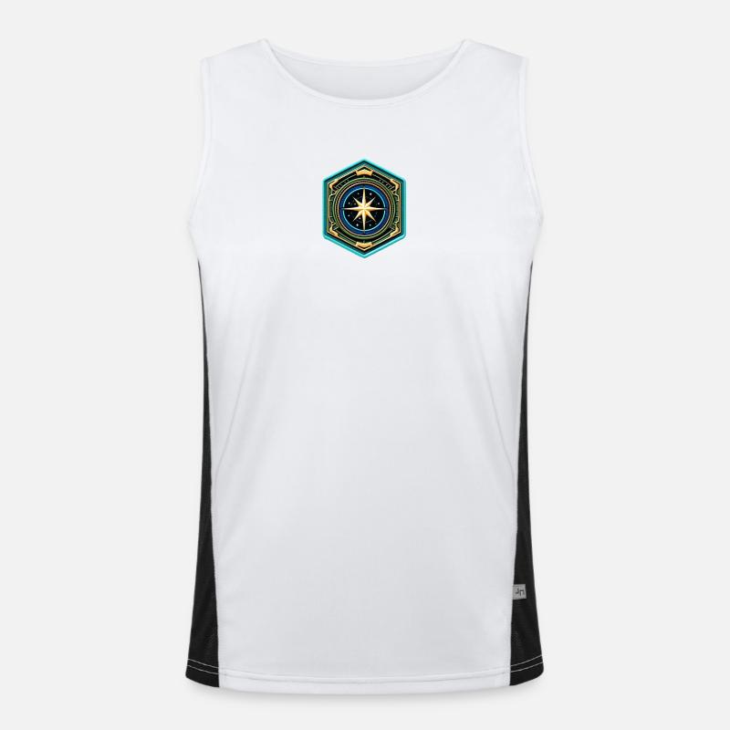 Kartenstern Kompass Patch Funktionelles Kontrast-Tank Top für Männer 