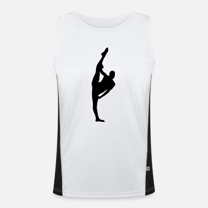 Vector Ballet dancer Silhouette - Men's Functional Contrast Tank Top  - white/black