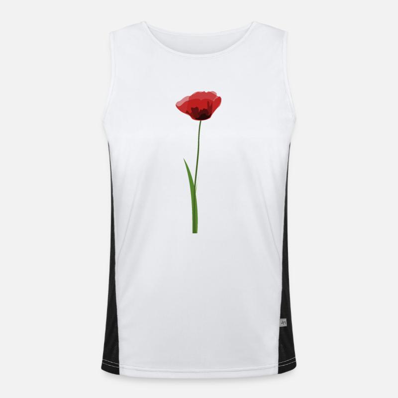 Mohn Funktionelles Kontrast-Tank Top für Männer 
