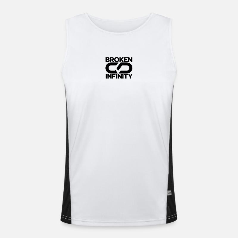 broken_infinity_black - Men's Functional Contrast Tank Top  - white/black