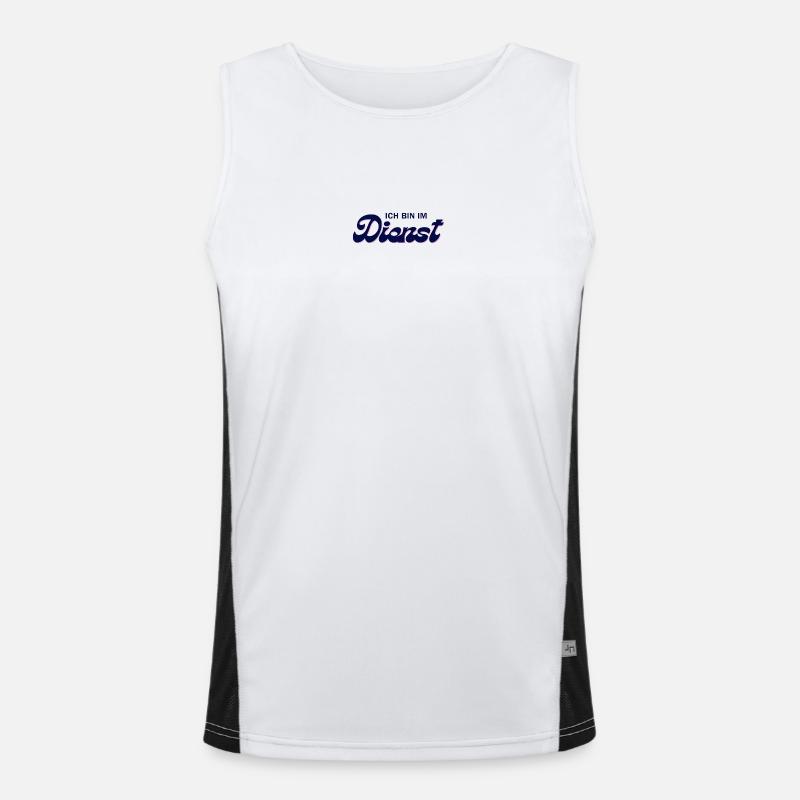 Ich bin im Dienst – Pink Script Funktionelles Kontrast-Tank Top für Männer 