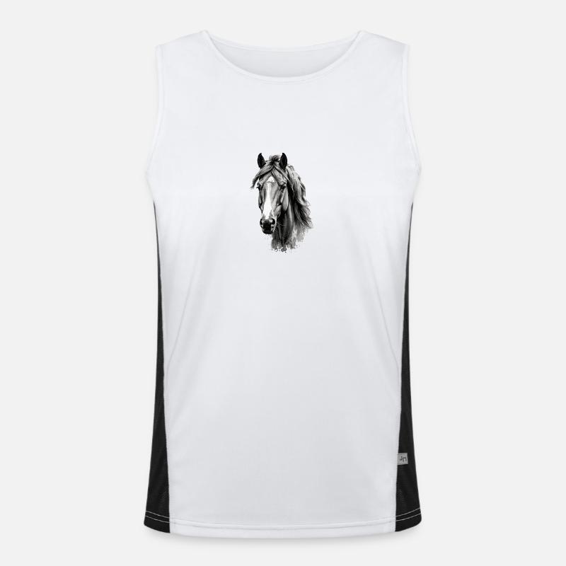 Pferd Funktionelles Kontrast-Tank Top für Männer 