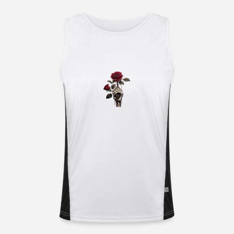 Skelett Rose Hand Funktionelles Kontrast-Tank Top für Männer 