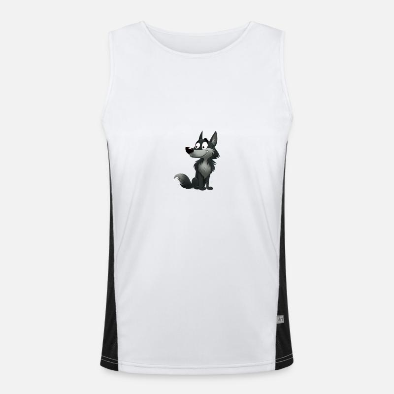 Wolf Funktionelles Kontrast-Tank Top für Männer 